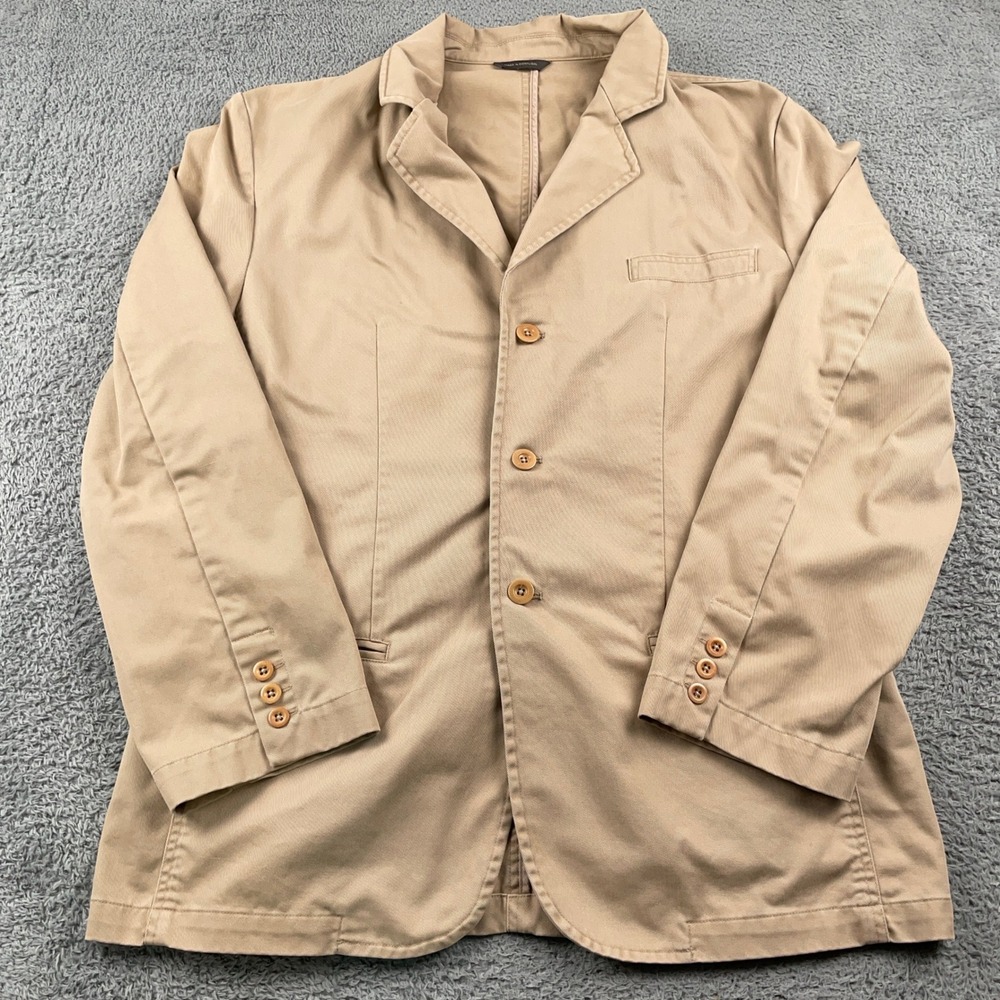 VTG Banana Republic Blazer Mens XL 44x30 Khaki Unstructured Safari Jacket Coat